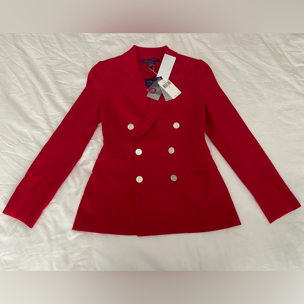 PURPLE LABEL Ralph Lauren Scarlet Double-Breasted Blazer